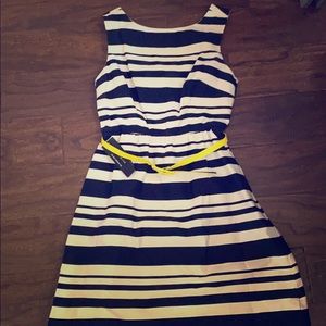 Navy and White striped dress size 0 NWT